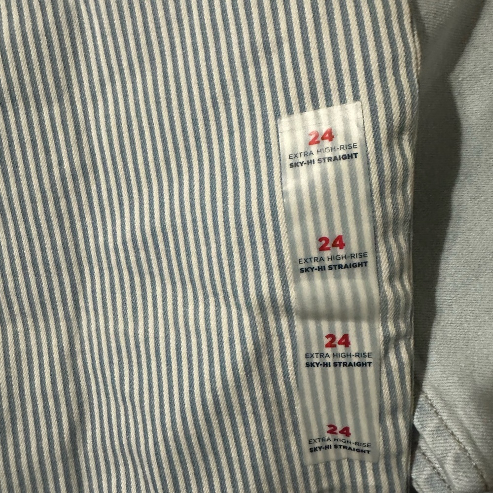 Old Navy Blue and White Striped Straight Leg Jeans